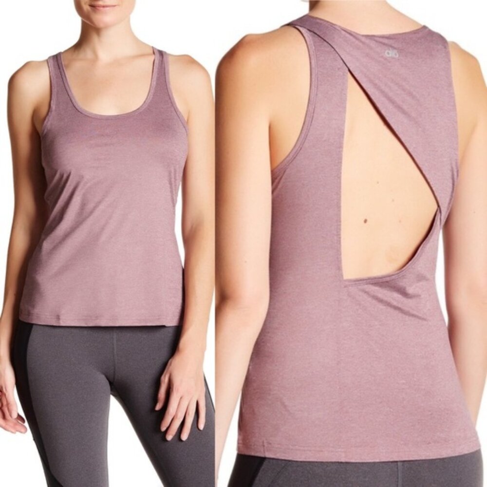 Alo Yoga Mika Tank Open Back Purple Large
